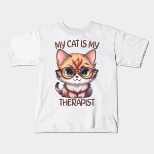 My Cat Is My Therapist Kids T-Shirt